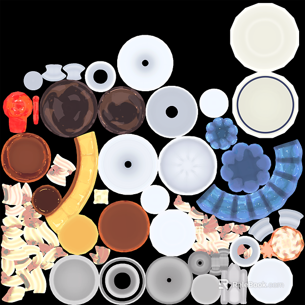 Hand-painted ceramic dish tableware set texture