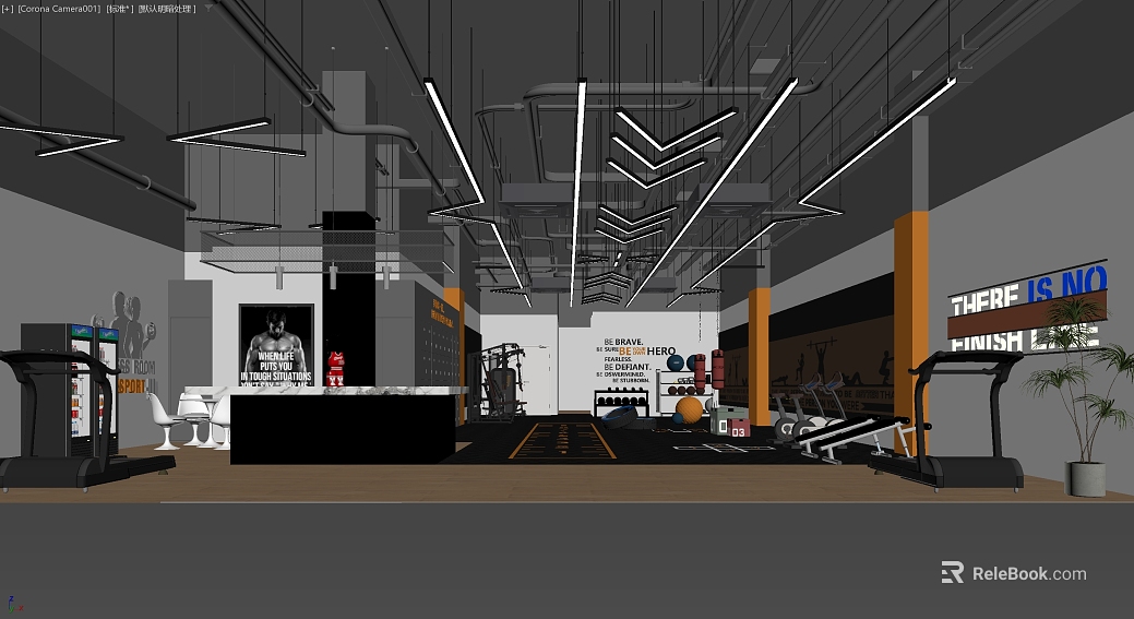 Industrial wind gray tone gym scene texture