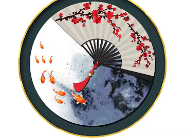 circle frame painting texture (ID:ffaeg25520)