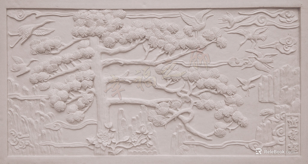 relief white marble carving pattern texture