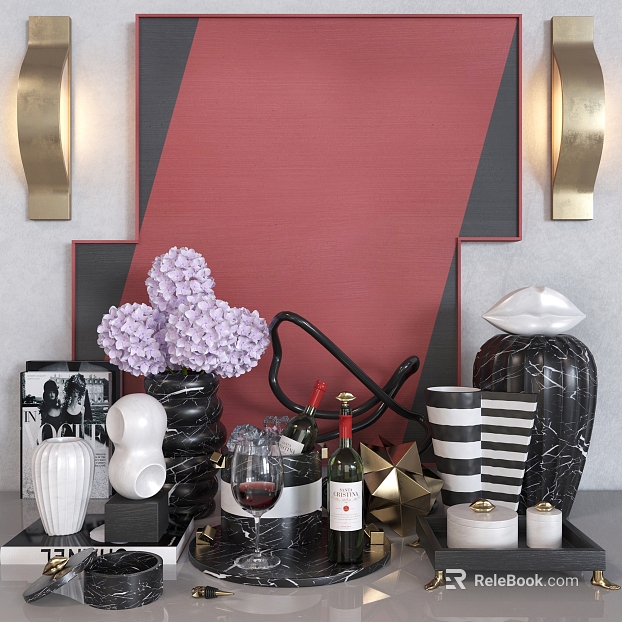 Light Luxury Dark Red Abstract Decorative Painting texture