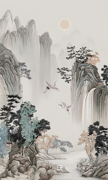 Chinese Landscape Painting Chinese Ink Painting texture