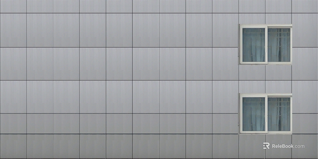Silver gray metal plate building exterior texture
