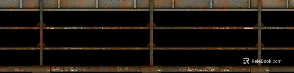 Industrial wind rust color metal pipe guardrail texture