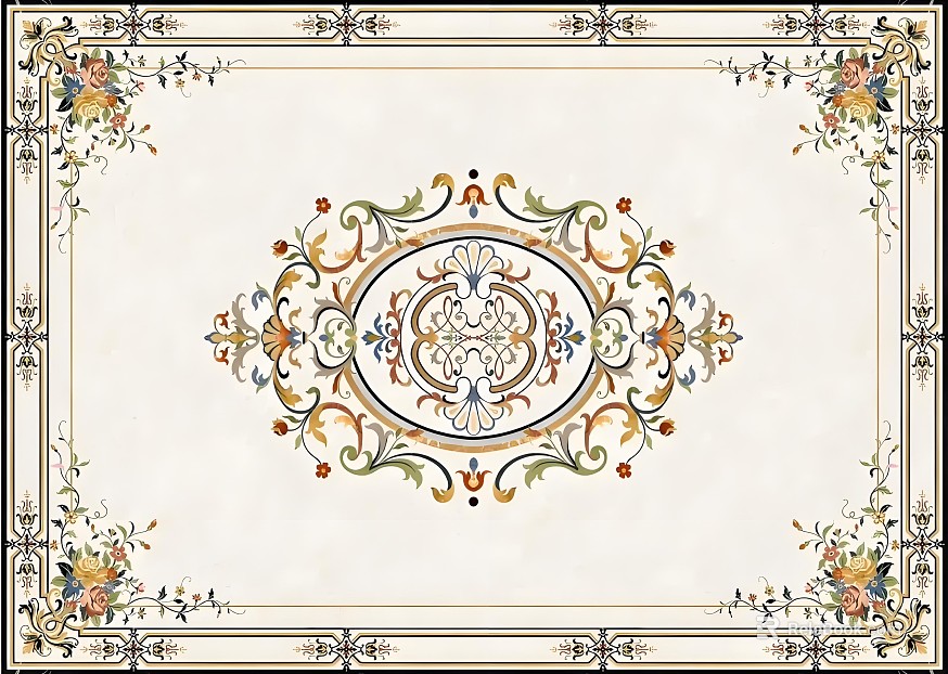 European-style marble floor mosaic texture