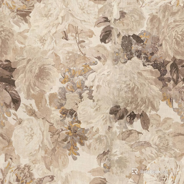 French Rice Brown Flower Decorative Wallpaper Bedroom Wall texture