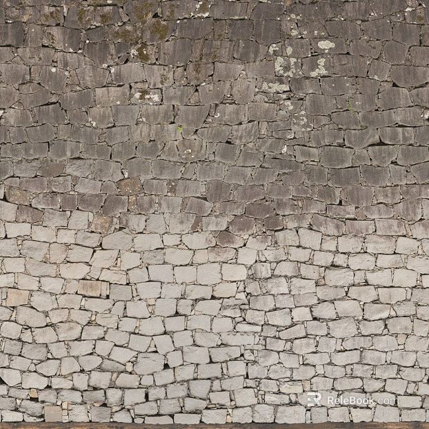 Grey rubble courtyard exterior wall stone texture