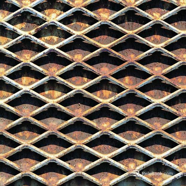 Rust color old metal mesh industrial wall texture