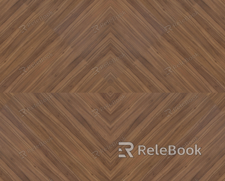 Wood parquet floor, featuring a classic herringbone pattern. The planks display rich, warm brown tones with natural grain variations, offering a timeless and elegant look.