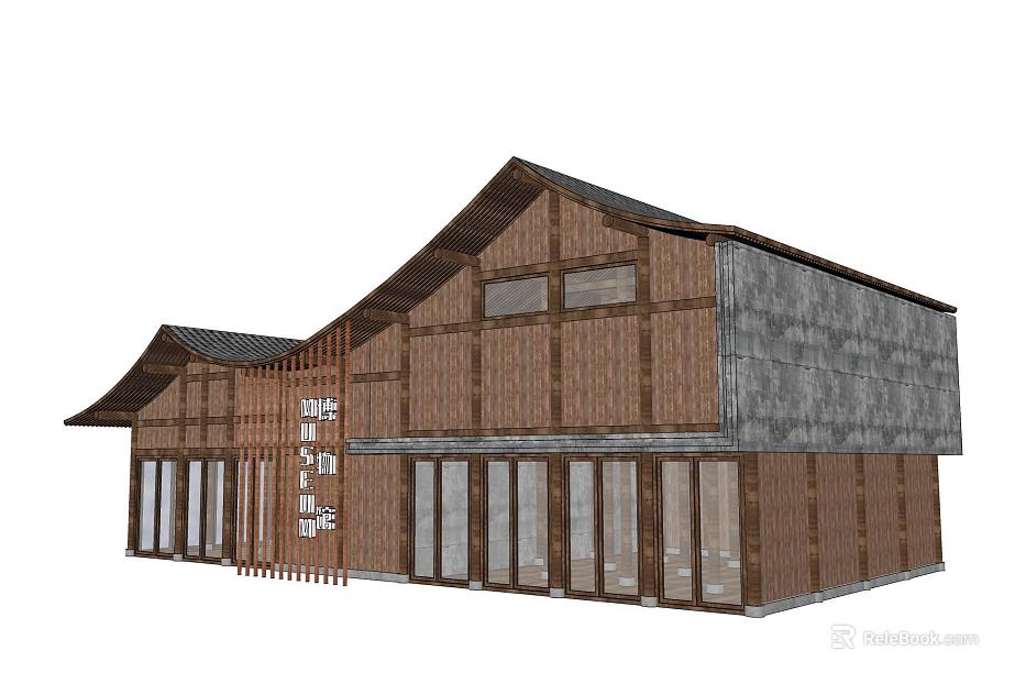 New Chinese Style Original Wood Color Homestay Building texture