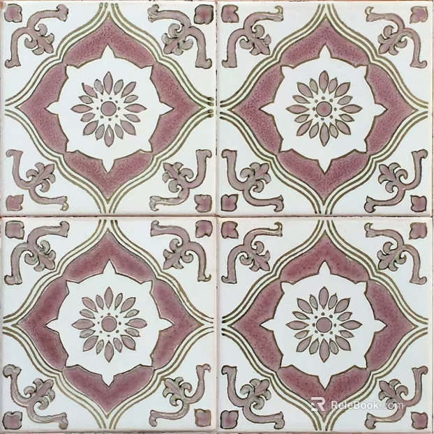 Floor Tile Small Tile Tile Kitchen Bathroom Mosaic Block Small Tile Port Style Floral Floral Pattern Tile texture