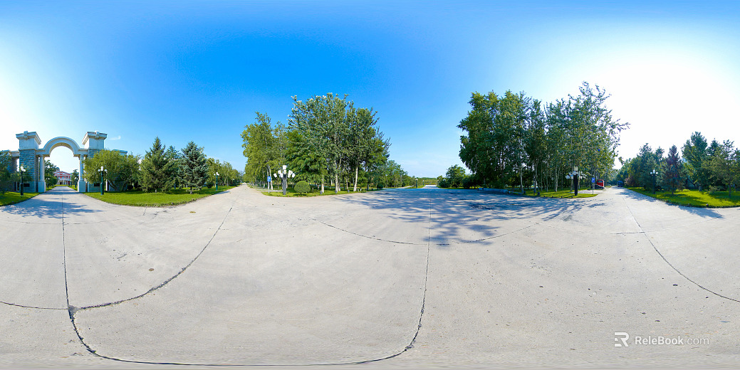 HDR City Community Park Panorama texture