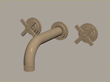Log Color Wooden Faucet Kitchen & Sanitary Hardware 3d model