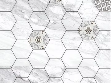 Hexagonal Brick Black Edge Geometric Floor Tile texture (ID:ffaag25001)