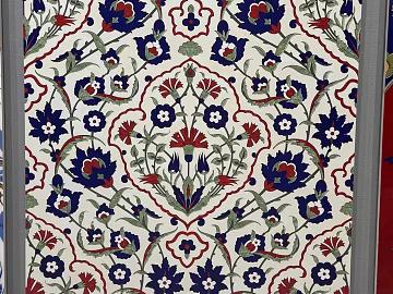 Ethnic style blue and red pattern art tiles texture (ID:ffaeh719776)