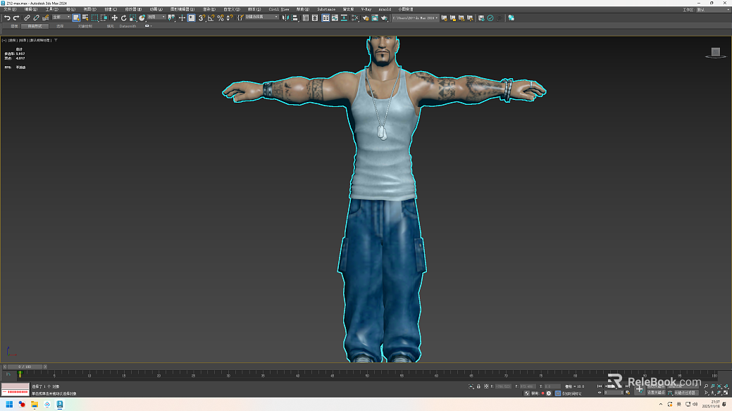 Male character skin game character map texture