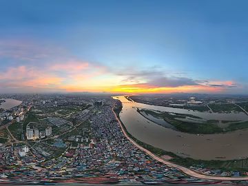 Urban bird's eye view HDR 3d model