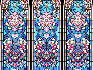 Colorful vintage stained glass texture (ID:ffach857390)