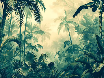 European Literary Plants Tropical Rainforest Wallpaper texture (ID:ffach304506)