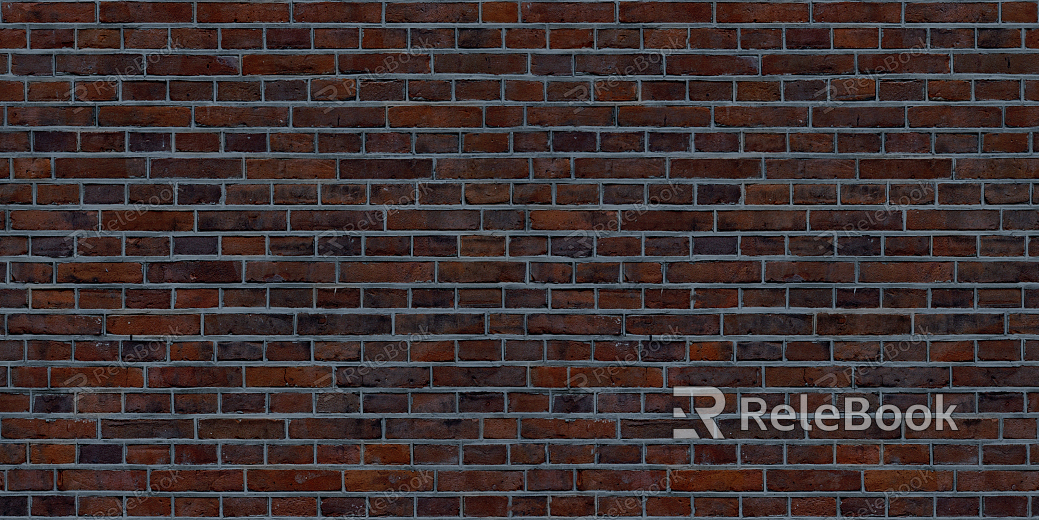 A textured brick wall in shades of red and orange, with signs of weathering and age, showcasing a rough, uneven surface and cracks between the bricks.