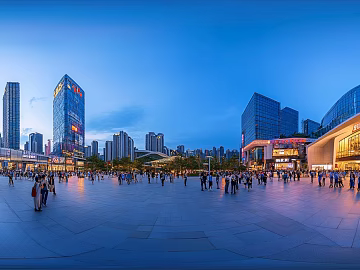 hdr city commercial street street view night view panorama texture (ID:ffach235508)