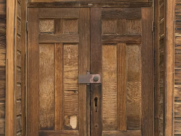Retro dark brown solid wood double door texture (ID:ffaeh929684)