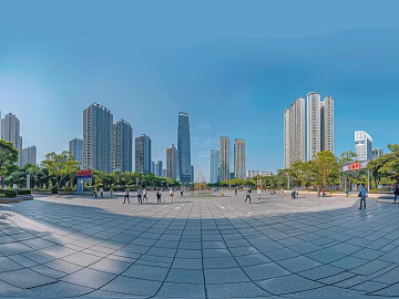 City Outdoor Square Skyline Panoramic HDR texture (ID:ffach534255)
