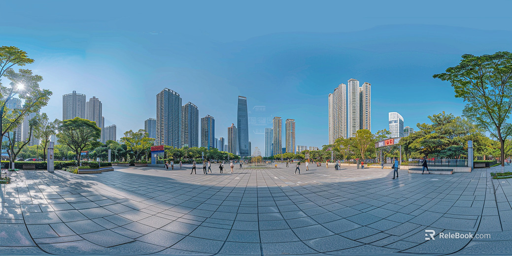 City Outdoor Square Skyline Panoramic HDR texture