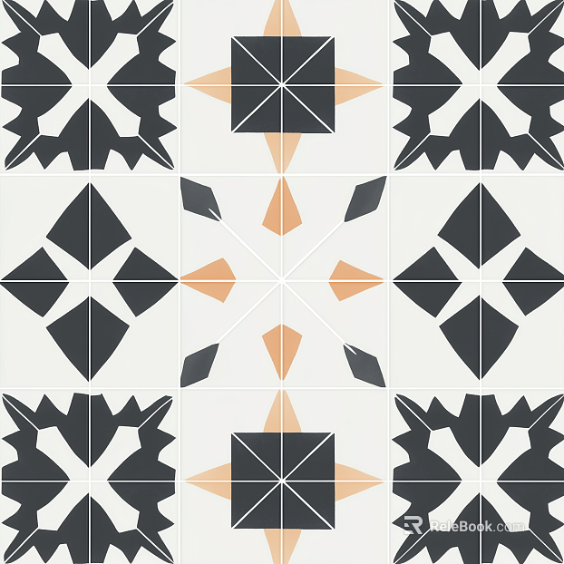 Black and white tile tile mosaic texture