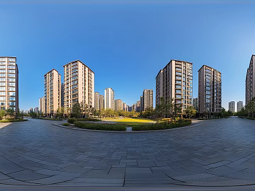 daytime residential district city square panorama hdr texture (ID:ffach224255)