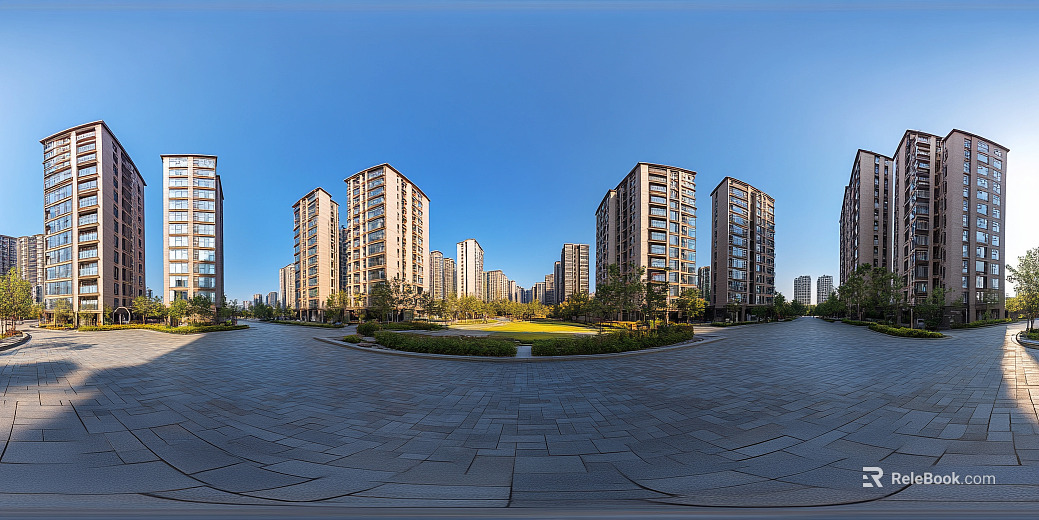 daytime residential district city square panorama hdr texture