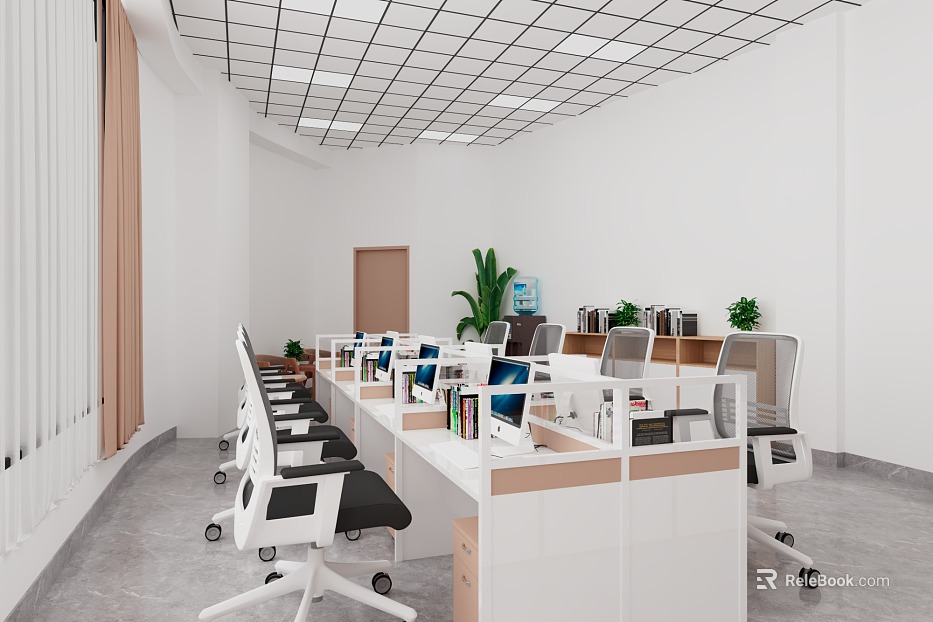 Modern light gray office space scene diagram texture