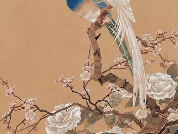 Chinese style flower and bird brushwork decorative painting 3d model