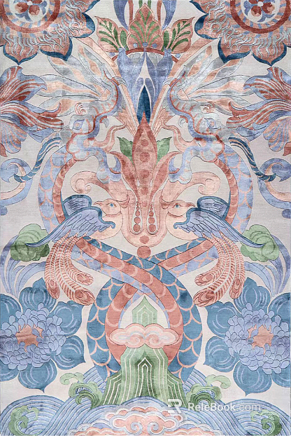 Flower and bird figure texture carpet texture