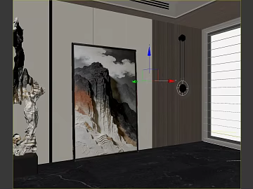 New Chinese Landscape Three-dimensional Physical Painting Living Room Decoration texture (ID:ffaeh527786)