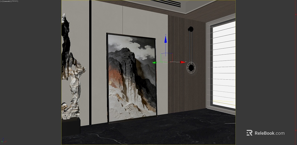 New Chinese Landscape Three-dimensional Physical Painting Living Room Decoration texture