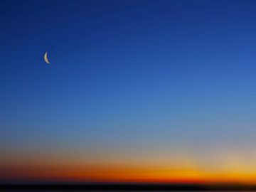 Blue Orange Gradient Sky Crescent Night Scene texture (ID:ffaeh731656)