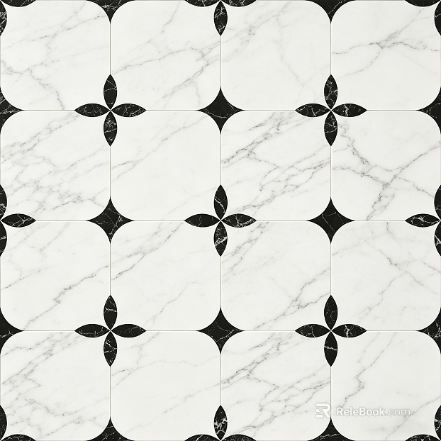 black and white geometric mosaic tile texture