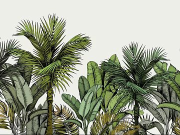 Tropical plants hand-painted background wall texture (ID:ffaeh917796)