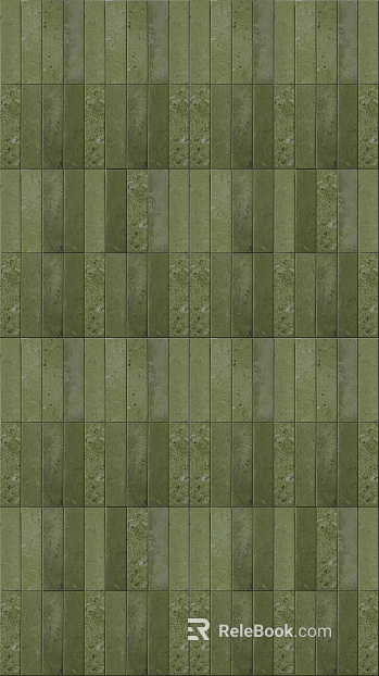 Vintage Green Glazed Strip Tile texture