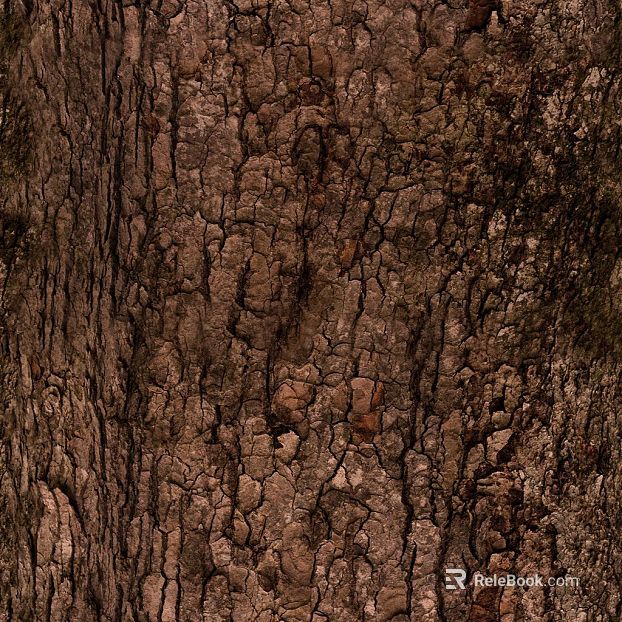 Natural grain of dark brown bark texture