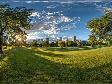 Dusk Sunset City Park Panorama HDR texture (ID:ffach463938)
