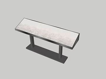 Light gray running water pattern marble porch 3d model