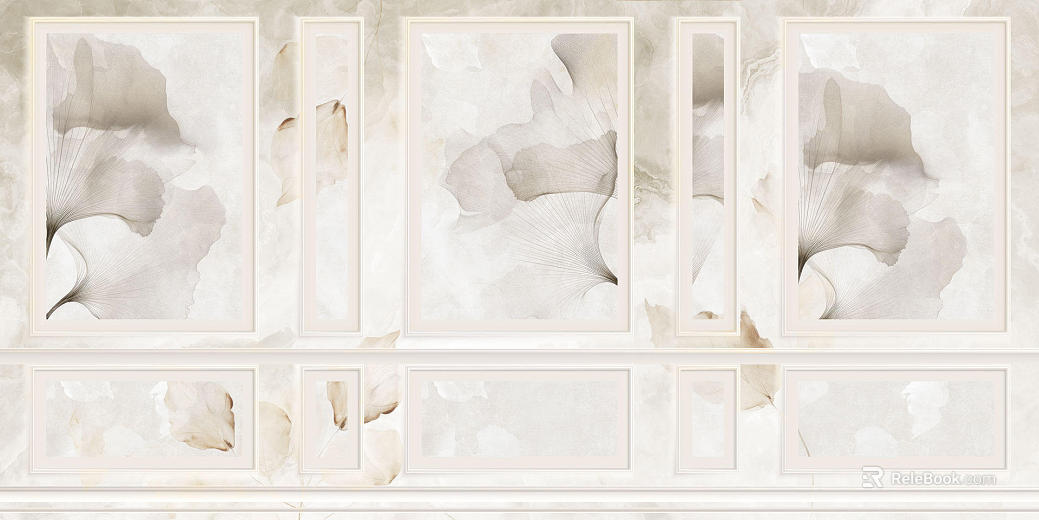 Beige plant wallpaper texture