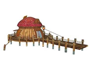 Log Color Cartoon Style Wooden House Architecture texture (ID:ffaeh262136)