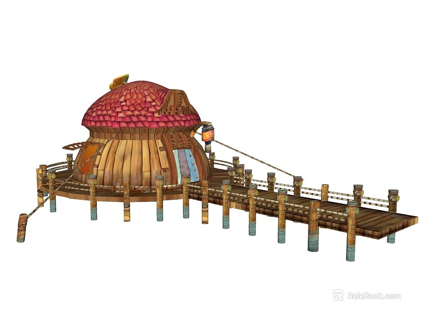 Log Color Cartoon Style Wooden House Architecture texture