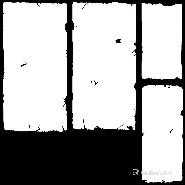 Black and White Window Frame Bump Map texture
