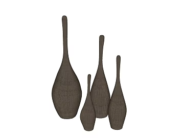 Dark brown woven decorative ornaments 3d model