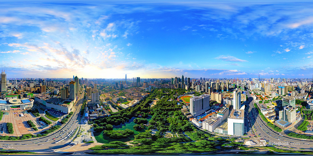 HDR urban ecological greening panorama texture