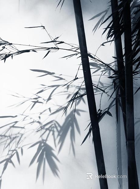 Chinese ink bamboo mural texture